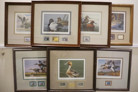 LOT OF 13 DUCK STAMPS AND SIGNED PRINTS