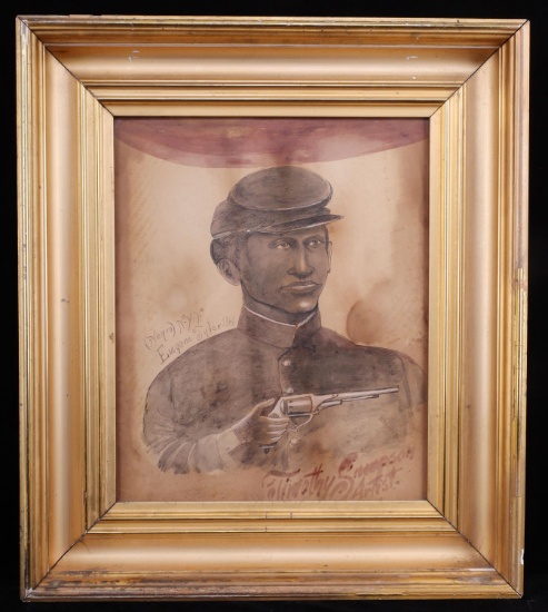 PAINTING CIVIL WAR AFRICAN AMERICAN SOLDIER NAMED