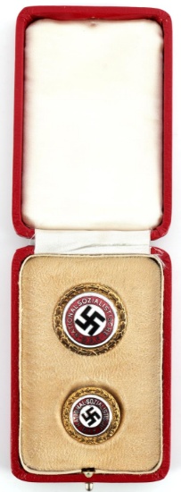 WWII GERMAN THIRD REICH NSDAP GOLD MEMBER BADGES