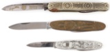 3 WWII GERMAN REICH ADOLF HITLER & SS POCKET KNIFE