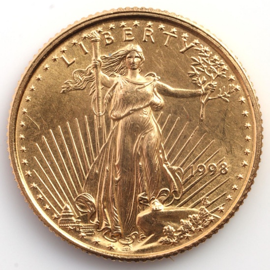 1998 GOLD 1/10 OZT OUNCE AMERICAN EAGLE BU COIN