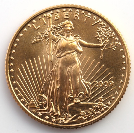 2009 GOLD 1/10 OZT OUNCE AMERICAN EAGLE BU COIN