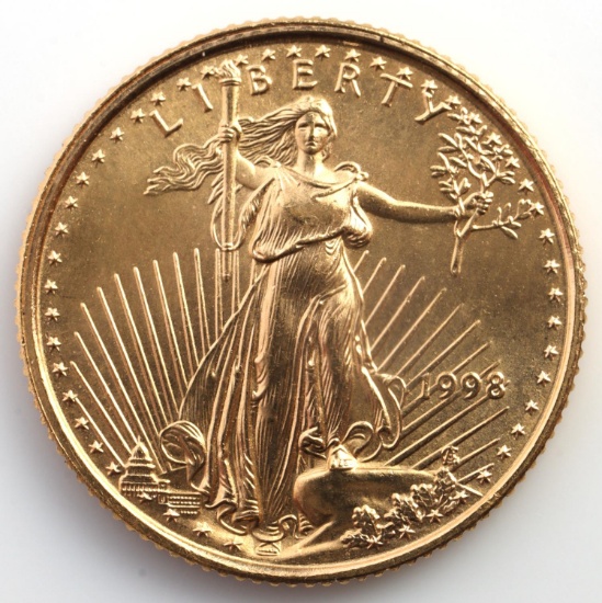 1998 GOLD 1/10 OZT OUNCE AMERICAN EAGLE BU COIN