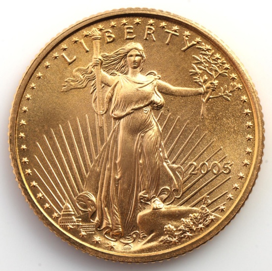 2005 GOLD 1/10 OZT OUNCE AMERICAN EAGLE BU COIN