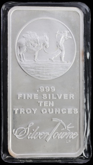 10 OZT OUNCE 999 FINE SILVER BAR INGOT MAN W MULE