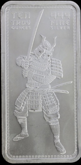 10 OZT OUNCE 999 FINE SILVER BAR INGOT SAMURAI