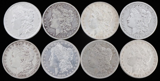 8 MORGAN SILVER DOLLAR COIN LOT G TO UNC