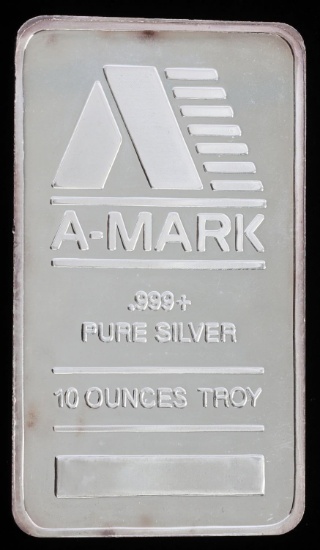 A-MARK 10 OZT OUNCE .999 FINE SILVER BAR INGOT