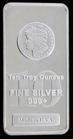 MORGAN 10 OZT OUNCE .999 FINE SILVER BAR INGOT