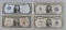 4 U.S. CURRENCY LOT FUNNY BACK HAWAII SILVER CERT