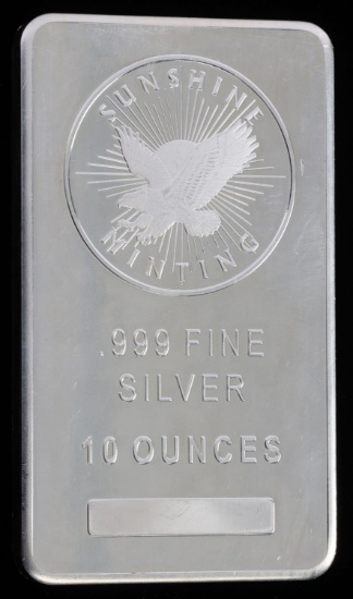 10 OZT.999 FINE SILVER BAR INGOT