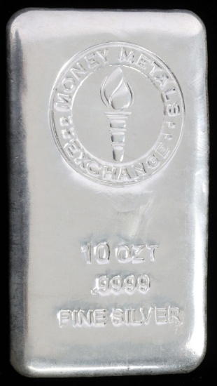 10 OZT .999 FINE SILVER BULLION BAR MONEY METALS