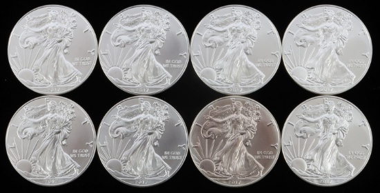 8 2017 SILVER 1 OZT OUNCE AMERICAN EAGLE BU COINS