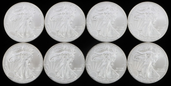 8 2012 SILVER 1 OZT OUNCE AMERICAN EAGLE BU COINS