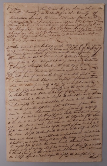 1836 KNIFE MURDER GRAND JURY INDICTMENT DECATUR GA