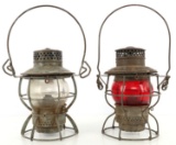 CHICAGO BURLINGTON & QUINCY RAILROAD LANTERN 2PCS