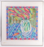 PENNY FEDER MONOTYPE FLOWER VASE PAINTING