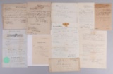 LOT OF 10 US CIVIL WAR DOCUMENTS & RECORDS DS