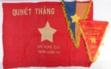 LOT OF 3 VIETNAM WAR VIET CONG PENNANT FLAG