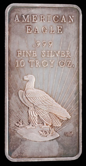 AMERICAN EAGLE .999 FINE SILVER 10 OZT BAR INGOT