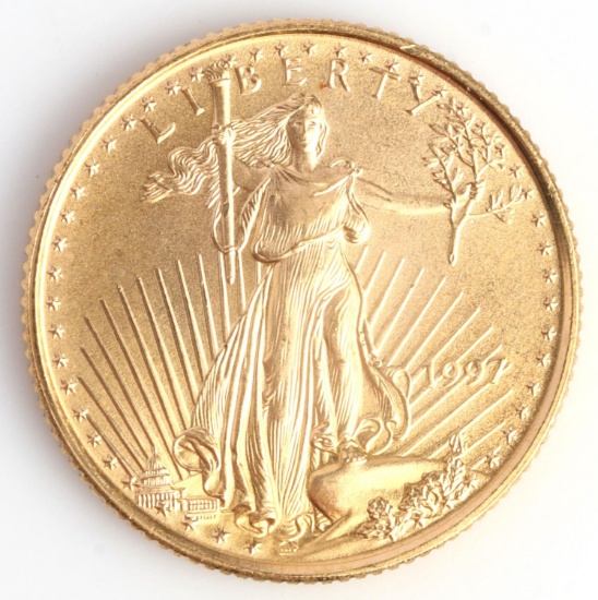 1997 GOLD 1/10 OZT OUNCE AMERICAN EAGLE BU COIN