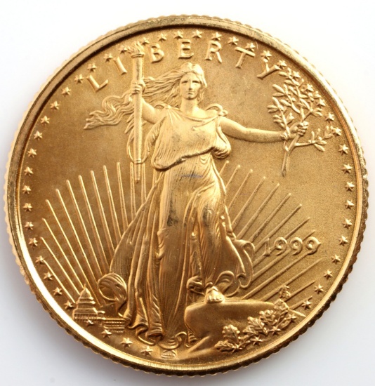 1999 GOLD 1/10 OZT OUNCE AMERICAN EAGLE BU COIN