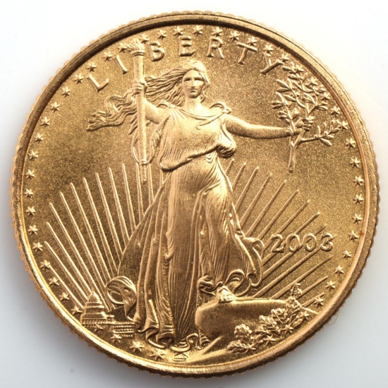 2008 GOLD 1/10 OZT OUNCE AMERICAN EAGLE BU COIN