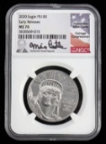 2020 PLATINUM EAGLE MIKE CASTLE SIGNED NGC MS 70M