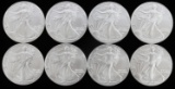 8 2023 .999 FINE SILVER AMERICAN EAGLE COIN LOT