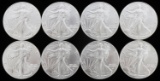 8 2023 .999 FINE SILVER AMERICAN EAGLE BU COIN LOT