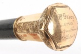 ANTIQUE 19TH CENTURY 14K YELLOW GOLD WALKING STICK