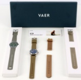 MENS VAER NAVY DIAL WRIST WATCH QUARTZ MOVEMENT