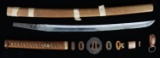 EARLY EDO JAPANESE ANCESTRAL SWORD IN GUNTO MOUNT