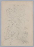 WWII GERMAN THIRD REICH GEORGE GROSZ SKETCH