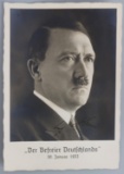 WWII GERMAN REICH ADOLF HITLER SIGNED POSTCARD