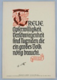 WWII GERMAN THIRD REICH ADOLF HITLER SIGNED POSTER