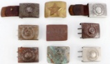 9 PC WWI WWII GERMAN & RUSSIAN BELT BUCKLE LOT