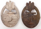WWII GERMAN PANZER ASSAULT BADGES BRONZE & SILVER