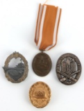 4PC LOT OF WWII GERMAN THIRD REICH BADGES