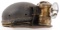 ANTIQUE 19.TH CENTURY MINER HELMET WITH LAMP