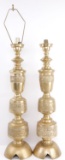 LOT OF 2 JAMES MONT STYLE ASIAN BRASS TABLE LAMPS