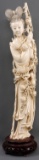 JAPANESE GEISHA CARVED TUSK ANTIQUE IVORY