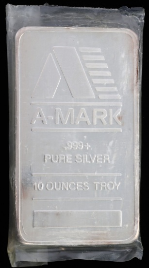 A MARK .999 FINE SILVER 10 OZT OUNCE INGOT BAR