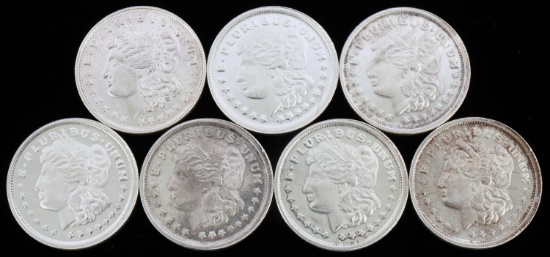 LOT 7 .999 FINE SILVER 1 OZT OUNCE BUFFALO ROUNDS