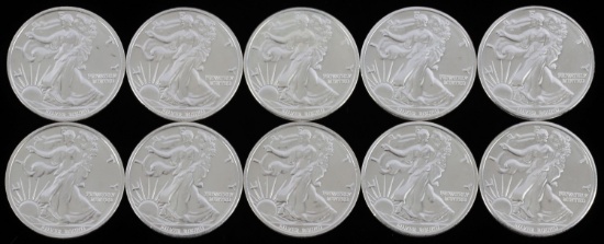 LOT 10 .999 FINE SILVER 1 OZT OUNCE BUFFALO ROUNDS