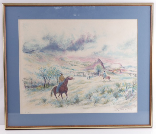 IRA MOSKOWITZ LITHOGRAPH NAVAJO LANDSCAPE