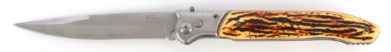 LARGE STAINLESS STEEL FOLDING AUTO KNIFE