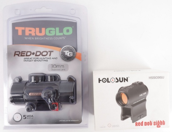LOT 2 HOLOSUN HS503GU & TRUGLO 30MM RED DOT SIGHT