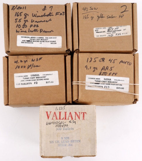 APPROX 500 RDS RELOADED PISTOL 45 AUTO 9MM AMMO