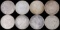 LOT OF 8 MORGAN AND PEACE SILVER DOLLARS 90%
